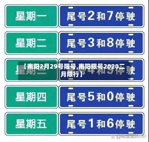 【南阳2月29号限号,南阳限号2020二月限行】