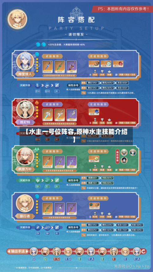【水主一号位阵容,原神水主技能介绍】-第2张图片