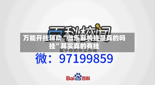万能开挂辅助“微乐麻将挂是真的吗挂”其实真的有挂-第2张图片