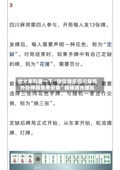 给大家科普一下“微信微乐四川麻将外卦神器免费安装”揭秘曝光猫腻-第2张图片