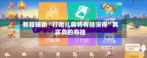 教程辅助“打哈儿麻将有挂没得”其实真的有挂-第3张图片