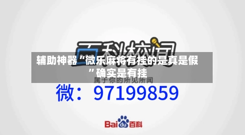 辅助神器“微乐麻将有挂的是真是假”确实是有挂