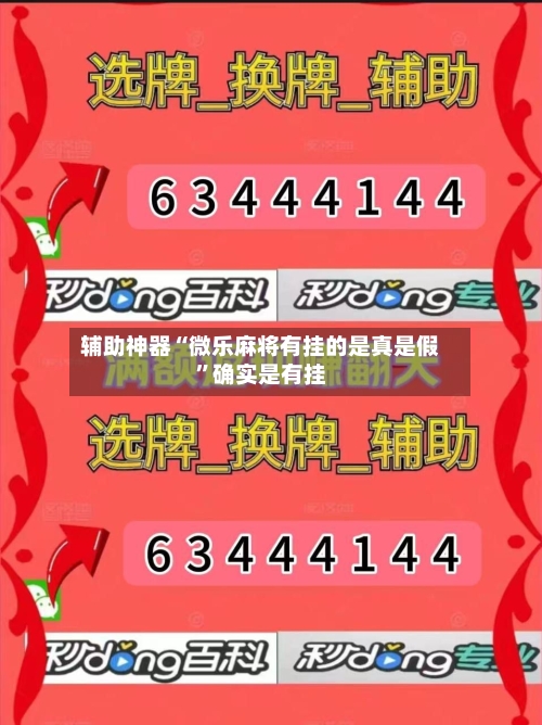 辅助神器“微乐麻将有挂的是真是假”确实是有挂-第2张图片