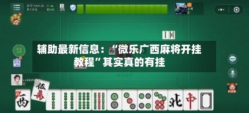 辅助最新信息：“微乐广西麻将开挂教程”其实真的有挂-第2张图片