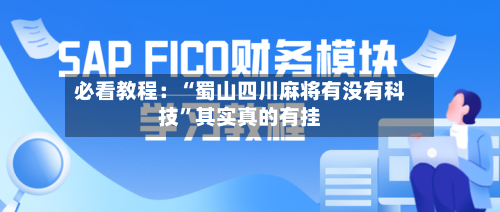 必看教程：“蜀山四川麻将有没有科技	”其实真的有挂-第3张图片