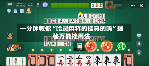一分钟教你“哈灵麻将的挂真的吗”揭秘万能挂用法-第2张图片