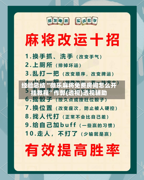 经验总结“微乐麻将免费房间怎么开挂教程”作弊(透视)透视辅助-第3张图片