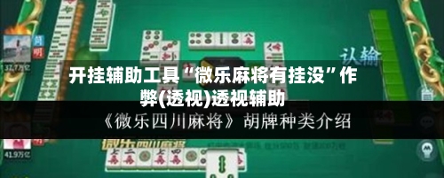 开挂辅助工具“微乐麻将有挂没”作弊(透视)透视辅助-第2张图片
