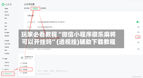 玩家必看教程“微信小程序徽乐麻将可以开挂吗	”(透视挂)辅助下载教程-第2张图片