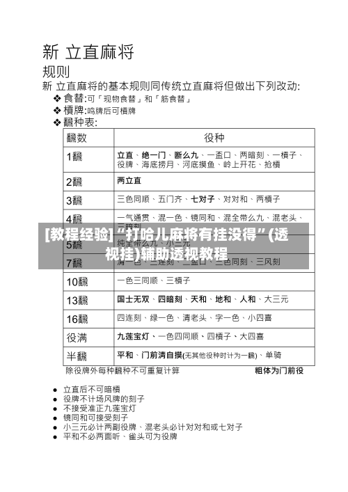 [教程经验]“打哈儿麻将有挂没得”(透视挂)辅助透视教程-第2张图片