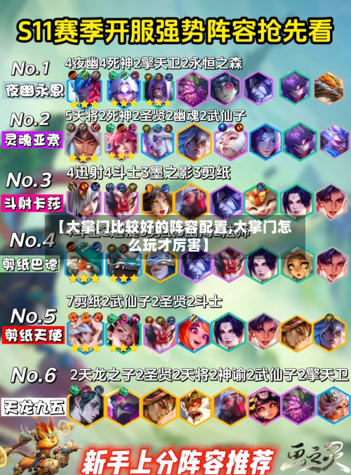 【大掌门比较好的阵容配置,大掌门怎么玩才厉害】-第2张图片