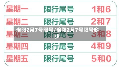 洛阳2月7号限号/洛阳2月7号限号多少-第3张图片