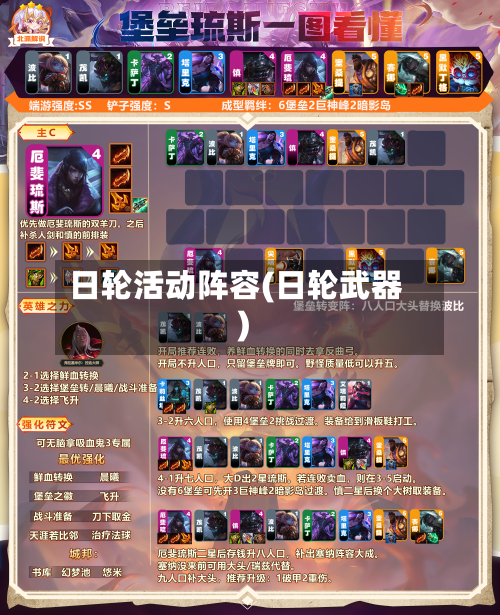 日轮活动阵容(日轮武器)