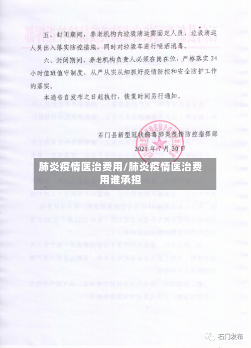 肺炎疫情医治费用/肺炎疫情医治费用谁承担