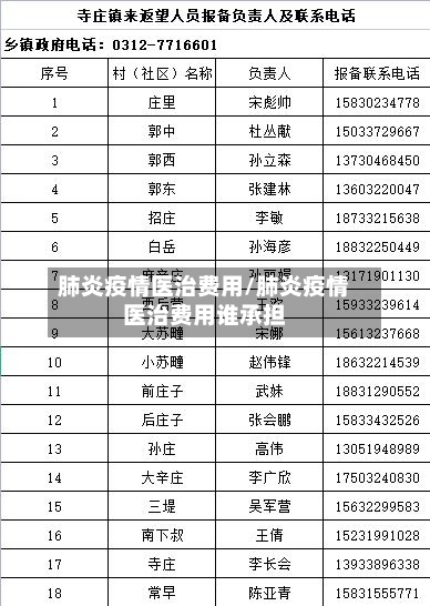肺炎疫情医治费用/肺炎疫情医治费用谁承担-第3张图片
