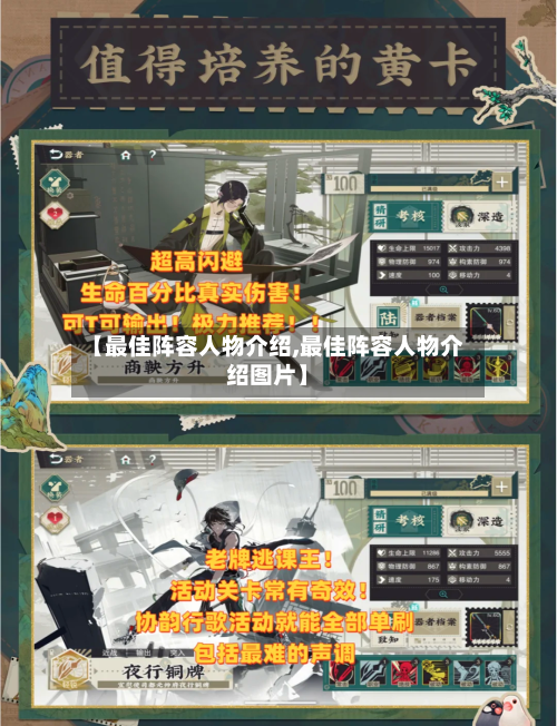 【最佳阵容人物介绍,最佳阵容人物介绍图片】