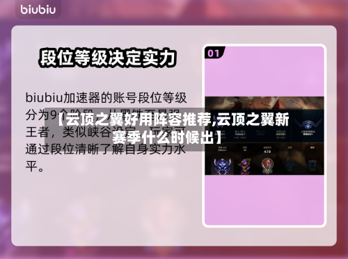 【云顶之翼好用阵容推荐,云顶之翼新赛季什么时候出】