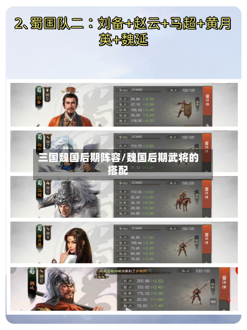 三国魏国后期阵容/魏国后期武将的搭配