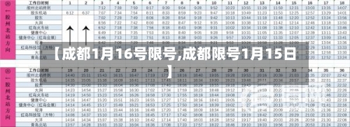 【成都1月16号限号,成都限号1月15日】-第3张图片