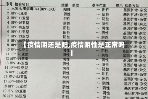 【疫情阴还是阳,疫情阴性是正常吗】-第2张图片
