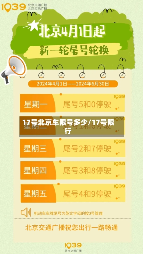17号北京车限号多少/17号限行