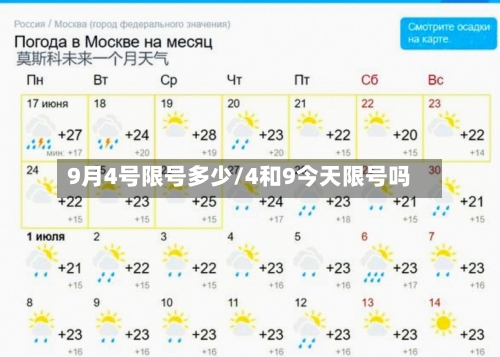 9月4号限号多少/4和9今天限号吗-第3张图片