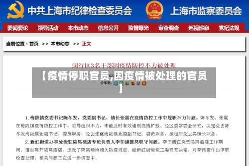 【疫情停职官员,因疫情被处理的官员】