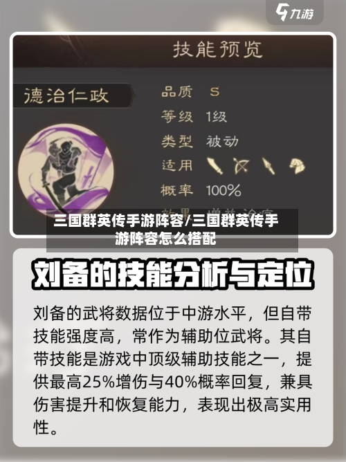 三国群英传手游阵容/三国群英传手游阵容怎么搭配