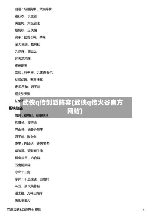 武侠q传创派阵容(武侠q传火谷官方网站)-第2张图片