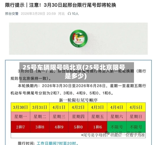 25号车辆限号吗北京(25号北京限号是多少)
