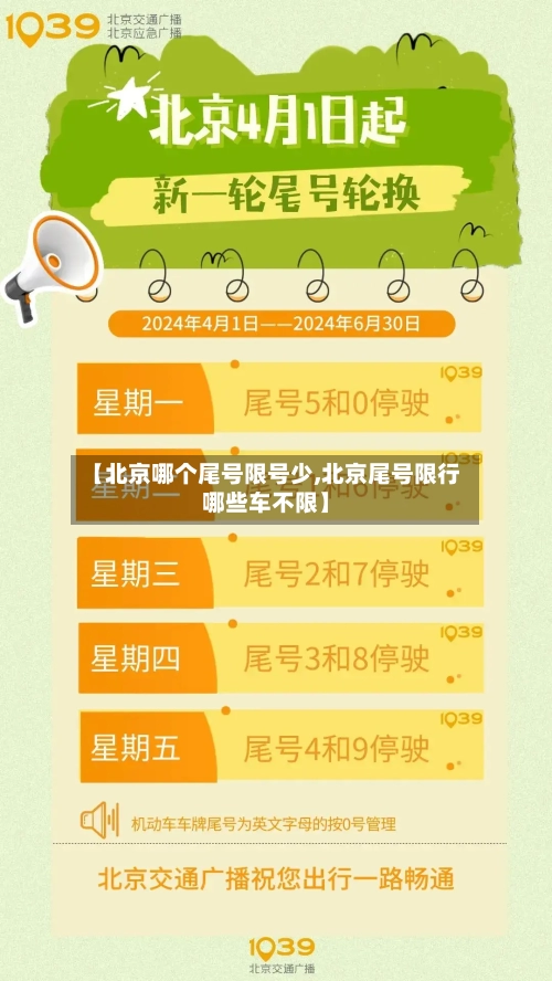 【北京哪个尾号限号少,北京尾号限行哪些车不限】