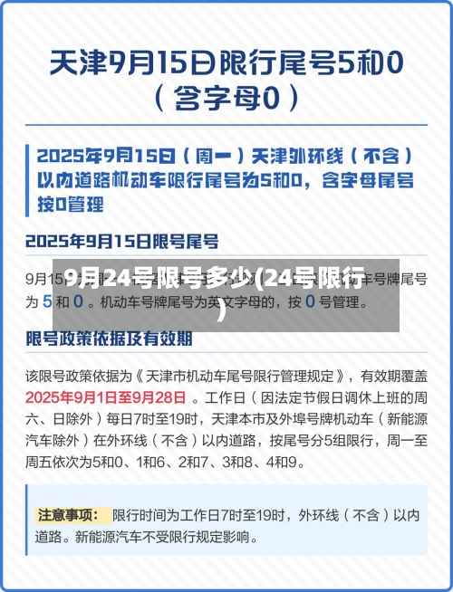 9月24号限号多少(24号限行)