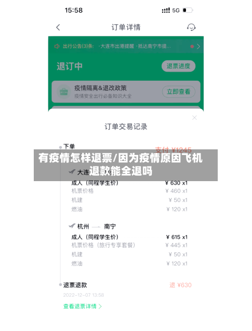 有疫情怎样退票/因为疫情原因飞机退款能全退吗