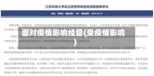 面对疫情影响经营(受疫情影响)-第2张图片