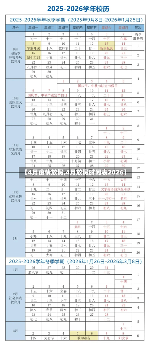 【4月疫情放假,4月放假时间表2026】-第3张图片