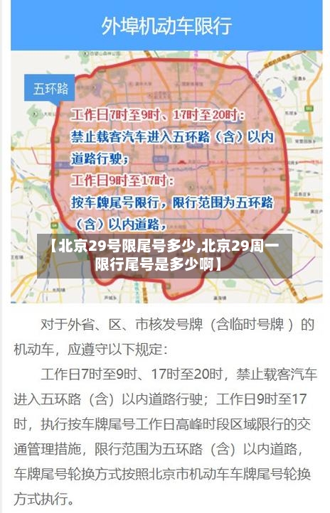 【北京29号限尾号多少,北京29周一限行尾号是多少啊】