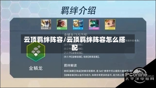云顶羁绊阵容/云顶羁绊阵容怎么搭配