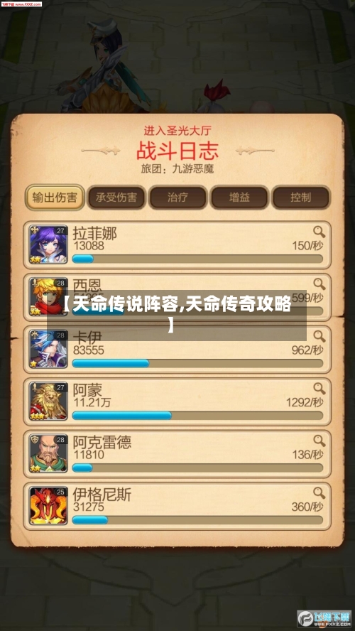 【天命传说阵容,天命传奇攻略】