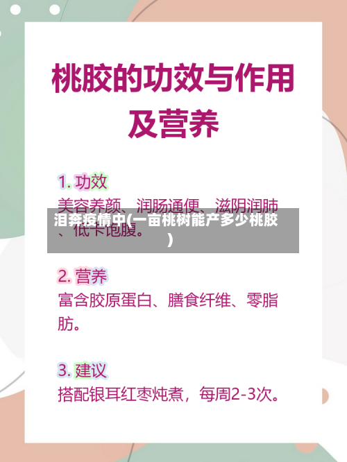 泪奔疫情中(一亩桃树能产多少桃胶)-第3张图片