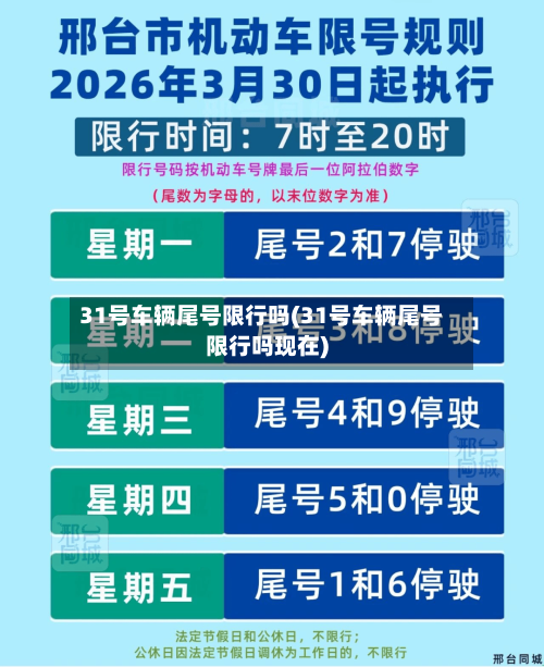 31号车辆尾号限行吗(31号车辆尾号限行吗现在)-第3张图片