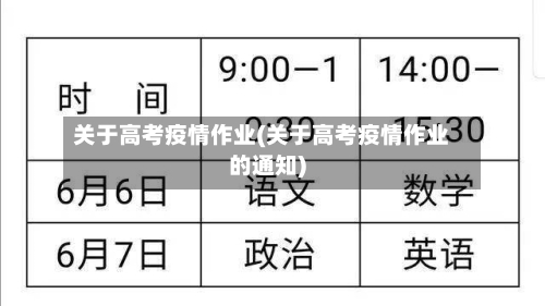 关于高考疫情作业(关于高考疫情作业的通知)