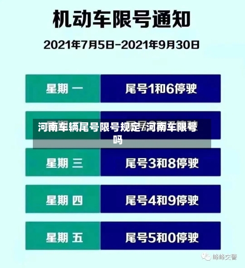 河南车辆尾号限号规定/河南车限号吗