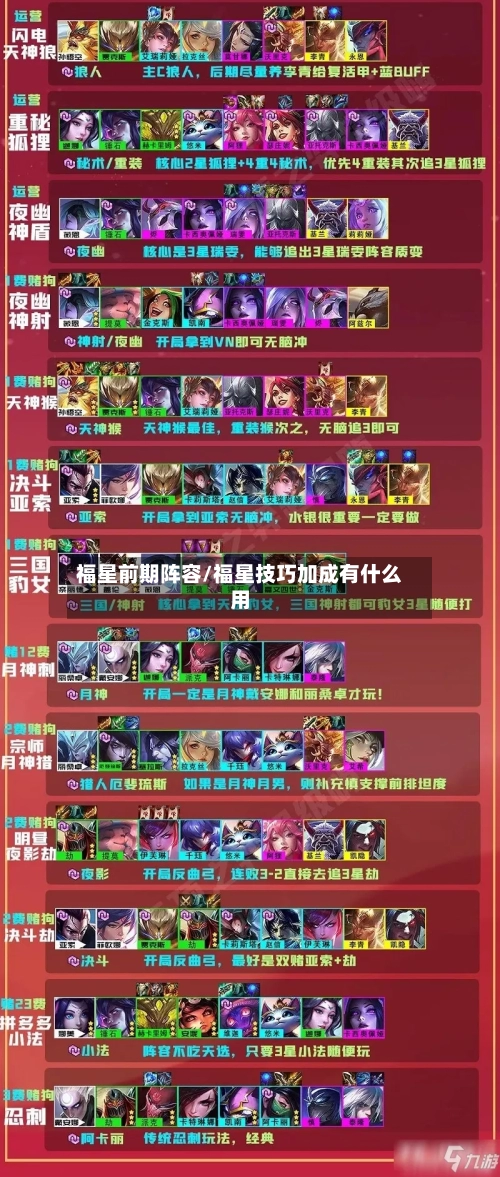 福星前期阵容/福星技巧加成有什么用-第2张图片