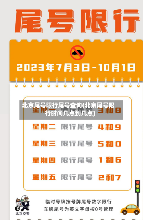 北京尾号限行尾号查询(北京尾号限行时间几点到几点)