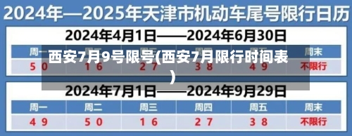 西安7月9号限号(西安7月限行时间表)-第3张图片