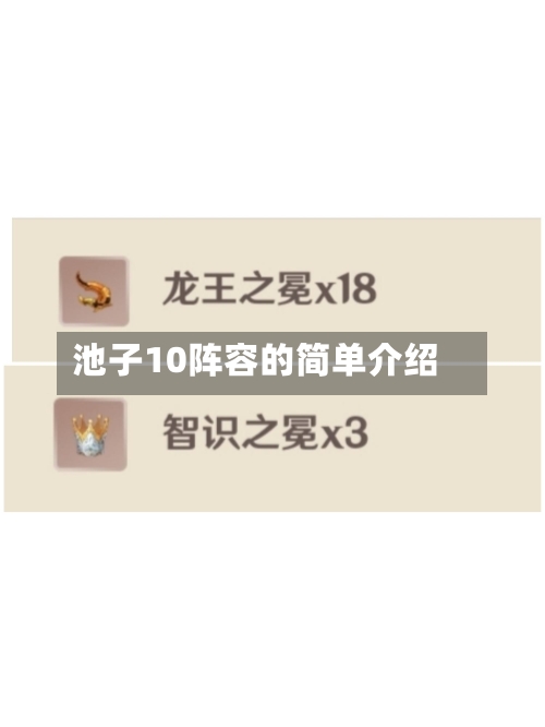 池子10阵容的简单介绍