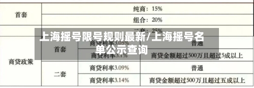 上海摇号限号规则最新/上海摇号名单公示查询-第3张图片