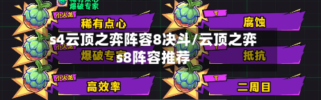 s4云顶之弈阵容8决斗/云顶之弈s8阵容推荐-第2张图片