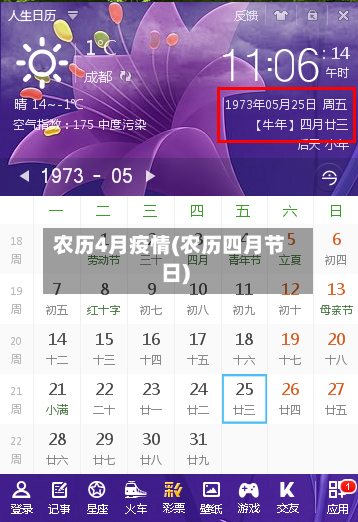 农历4月疫情(农历四月节日)
