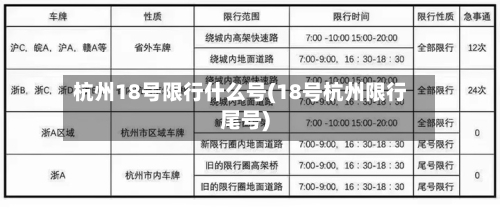 杭州18号限行什么号(18号杭州限行尾号)